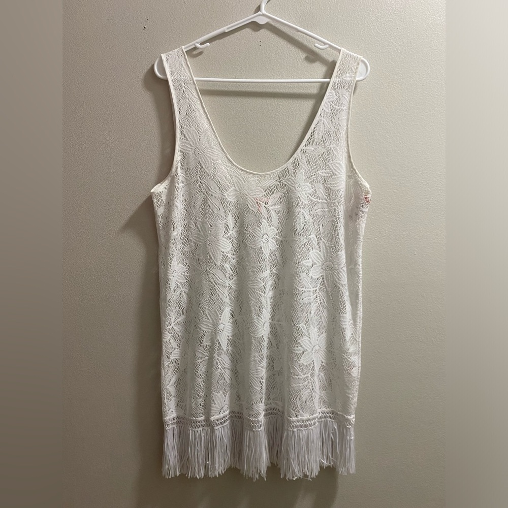 Victoria’s Secret Lace Fringe Tank Cover Up